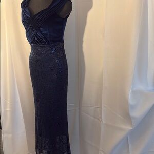 Vintage like new Miss Orde Blue velvet and sequin Evening Gown